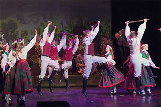 Estonian Dance Ensemble SÕLEKE performing traditional folk dance at IEFF Vietnam 2026